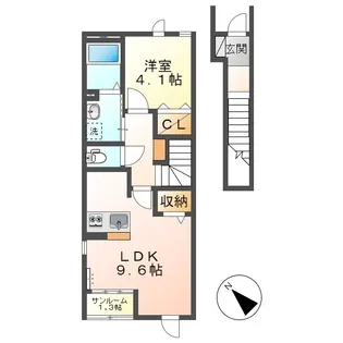 ハイバード【2階】の間取り