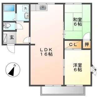 フレグランス早島【103号室】の間取り