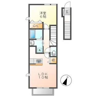 アパルトマン リシェス【2階】の間取り