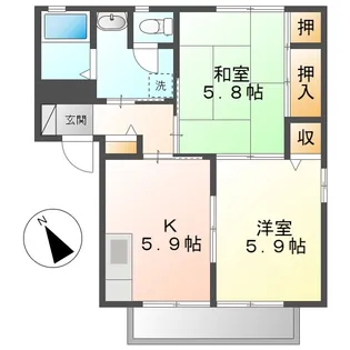 メゾン武智C【1階】の間取り