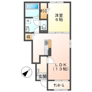 ボヌールB【1階】の間取り