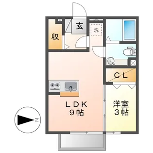 アランフェス羽島【1階】の間取り