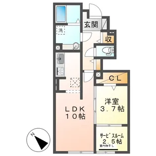 ナウリヴィエール【105号室】の間取り