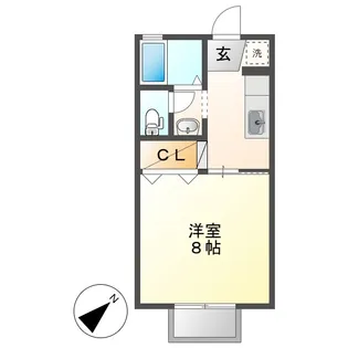 セジュール文政B【1階】の間取り