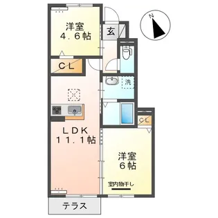 プリムヴェール大内D【1階】の間取り