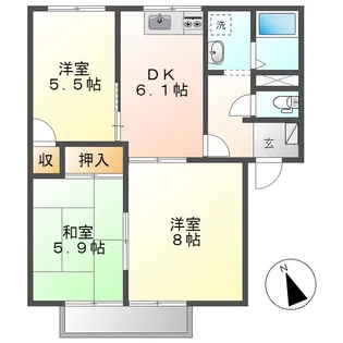 ルボアール21B【2階】の間取り