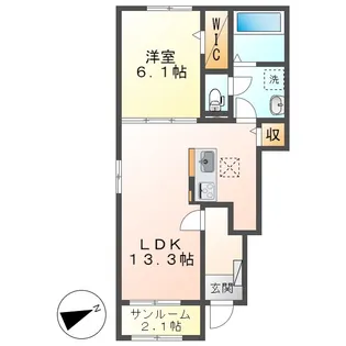 サンシティ総社【1階】の間取り