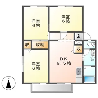 ウィンディア浦田A【2階】の間取り