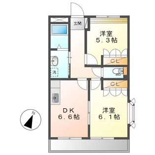 モンシェリー【101号室】の間取り