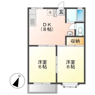メゾンパーク旭A【1階】の間取り