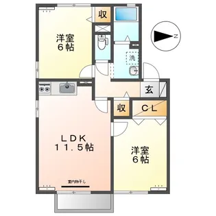 プレイス吉備路【2階】の間取り