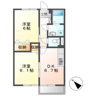 サンシャイン22A【2階】の間取り