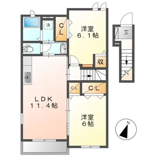 ア・レーズT【2階】の間取り