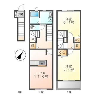 セイバリーK【203号室】の間取り