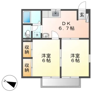 ハピネスエンジェル323【1階】の間取り
