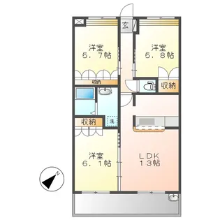 センチュリーカーサ【2階】の間取り