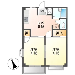 岡山県倉敷市児島下の町6丁目【アパート】の間取り