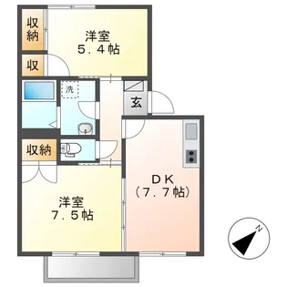 岡山県倉敷市連島中央4丁目【アパート】の間取り