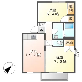 岡山県倉敷市連島中央4丁目【アパート】の間取り