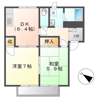 岡山県倉敷市連島町鶴新田【アパート】の間取り