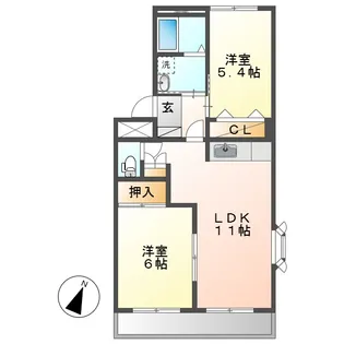 岡山県倉敷市東塚4丁目【アパート】の間取り
