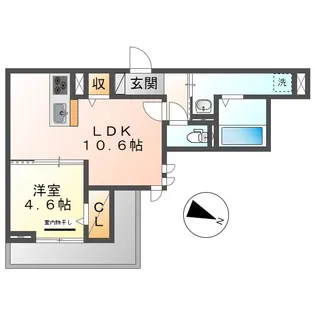 岡山県倉敷市阿知1丁目【アパート】の間取り