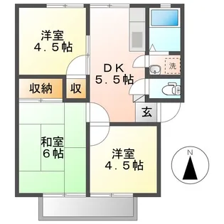 岡山県倉敷市酒津【アパート】の間取り