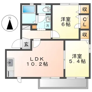 岡山県倉敷市西中新田【アパート】の間取り