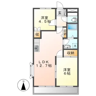 岡山県倉敷市八王寺町【アパート】の間取り