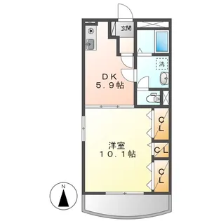 岡山県倉敷市浜ノ茶屋1丁目【マンション】の間取り