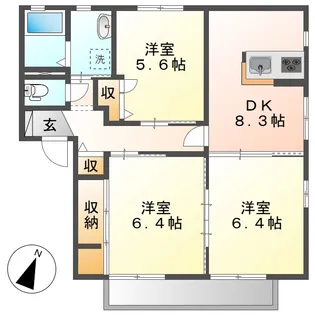 岡山県倉敷市白楽町【アパート】の間取り