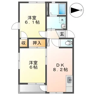 岡山県倉敷市平田【アパート】の間取り