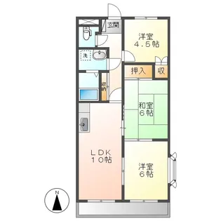 岡山県倉敷市宮前【マンション】の間取り