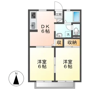岡山県総社市中央4丁目【アパート】の間取り