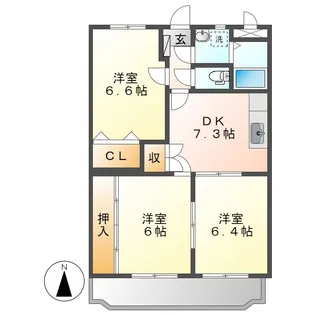 岡山県総社市中央6丁目【マンション】の間取り