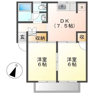 岡山県都窪郡早島町若宮【アパート】の間取り
