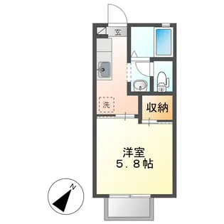 岡山県倉敷市新田【アパート】の間取り