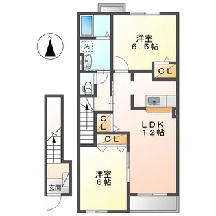 岡山県倉敷市東塚5丁目【アパート】の間取り