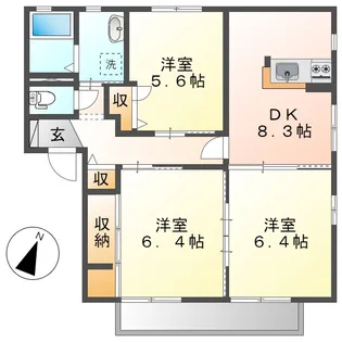岡山県倉敷市白楽町【アパート】の間取り