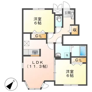 岡山県倉敷市東塚4丁目【アパート】の間取り