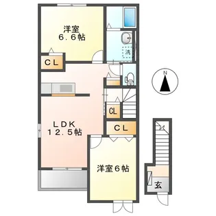岡山県倉敷市東塚4丁目【アパート】の間取り