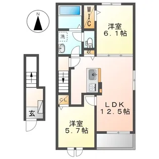 岡山県総社市井尻野【アパート】の間取り