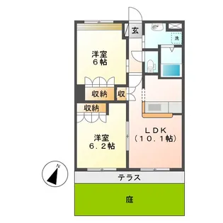 岡山県倉敷市福田町福田【アパート】の間取り