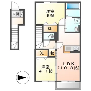 岡山県倉敷市連島町鶴新田【アパート】の間取り