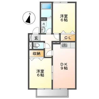 岡山県倉敷市福田町古新田【アパート】の間取り