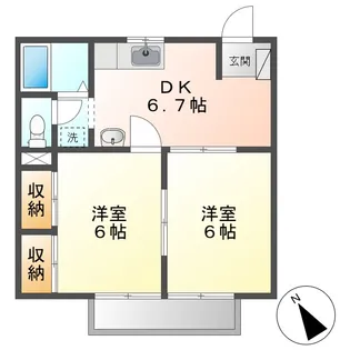 シャトレーヌ柳田B【1階】の間取り