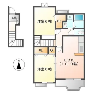 岡山県倉敷市東塚4丁目【アパート】の間取り
