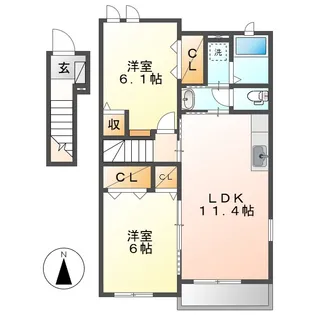エスポワール21ーA【2階】の間取り