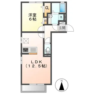 輝【1階】の間取り