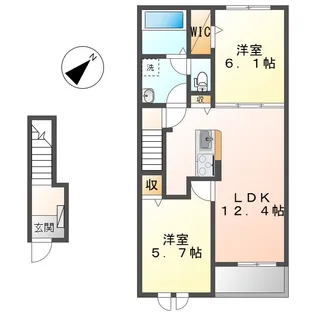 岡山県倉敷市福田町古新田【アパート】の間取り